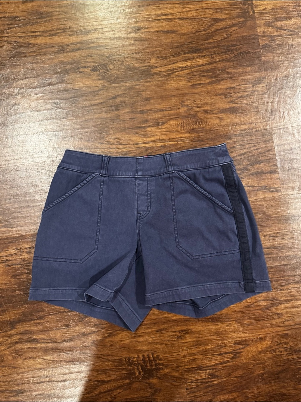 SPANX Navy Blue Bike Shorts with Front Pockets